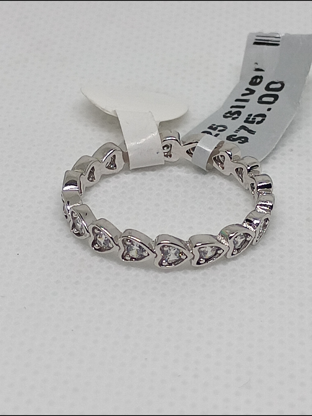 Sterling Silver Heart Eternity Band